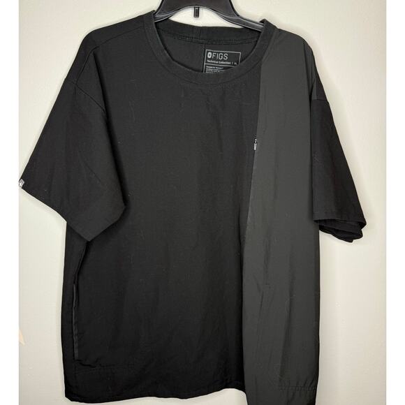 Figs Men’s Black Medical Field Massage Workwear Scrub Top Size XL - Picture 1 of 5
